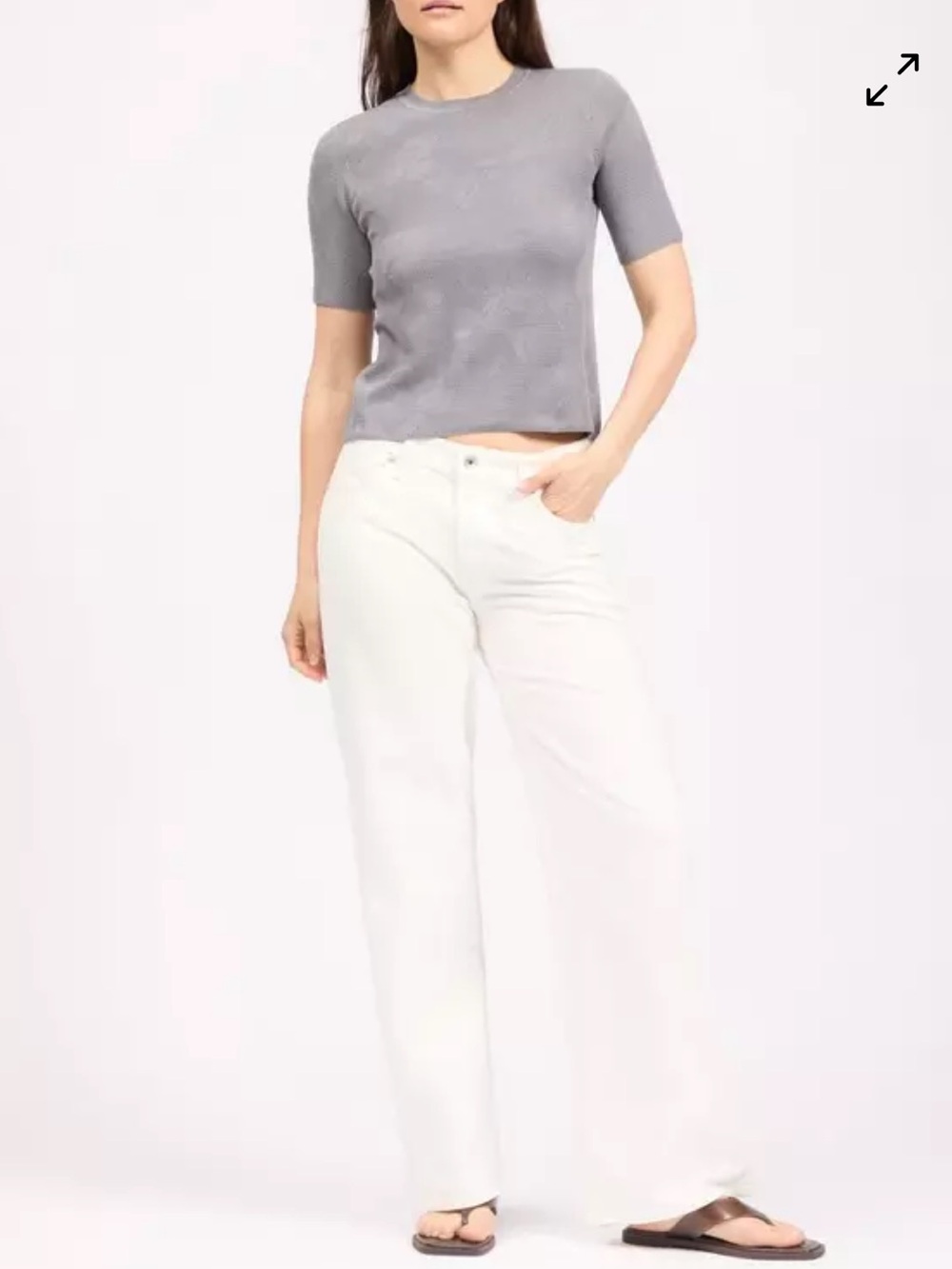 Rag and Bone Pam Short-Sleeve Sweater - Steele